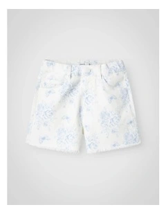 Rose High Waist Mom Shorts in Bright White