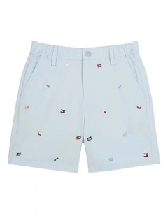 Flag Embroidered Shorts (8-16Years) in Blue