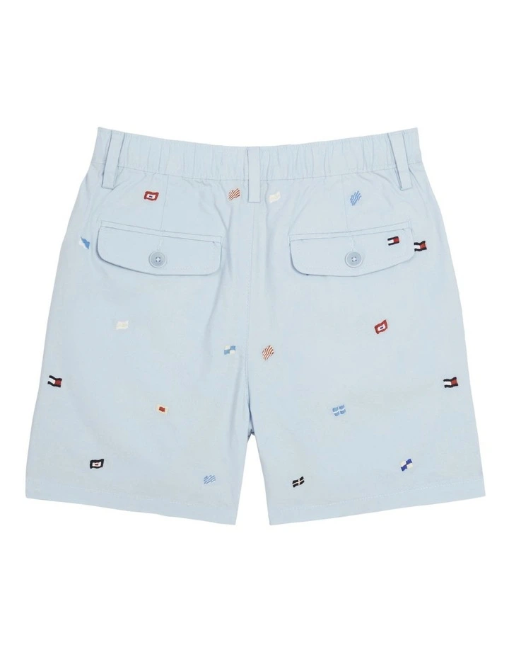 Flag Embroidered Shorts (8-16Years) in Blue image 2