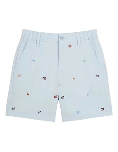 Flag Embroidered Shorts (3-7Years) in Blue