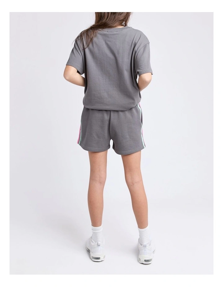Retro Fleece Short (8 - 16 Years) in Charcoal image 2