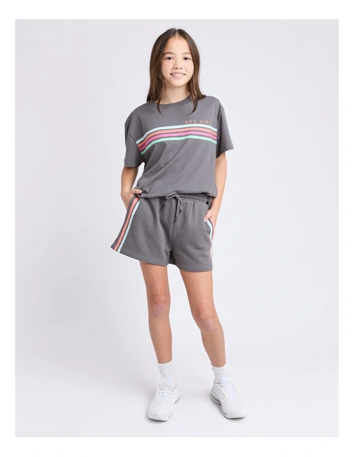 Retro Fleece Short (8 - 16 Years) in Charcoal image 3