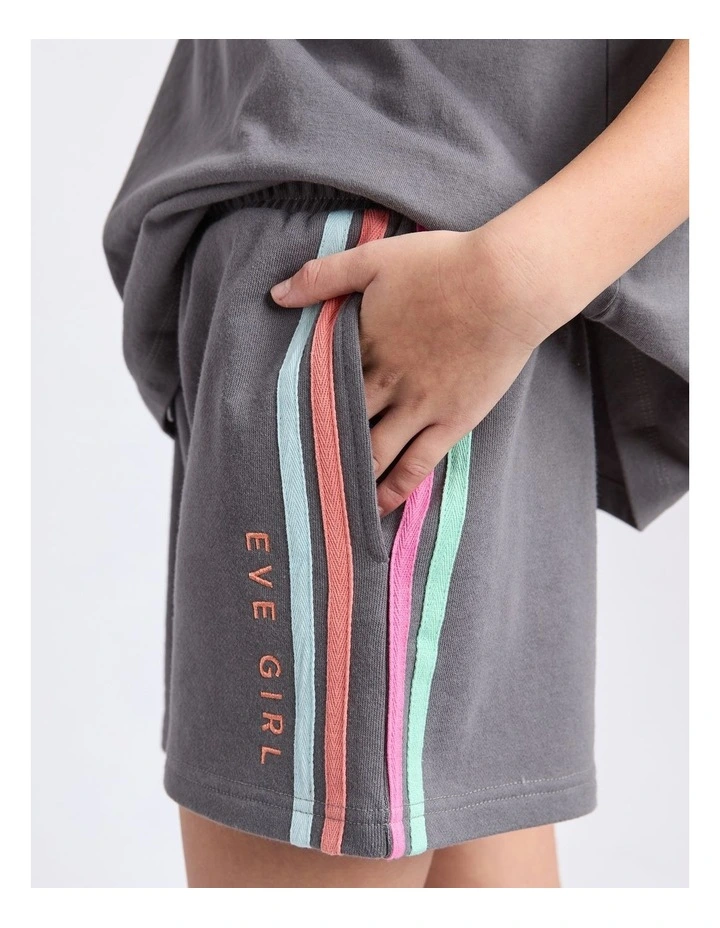 Retro Fleece Short (8 - 16 Years) in Charcoal image 4