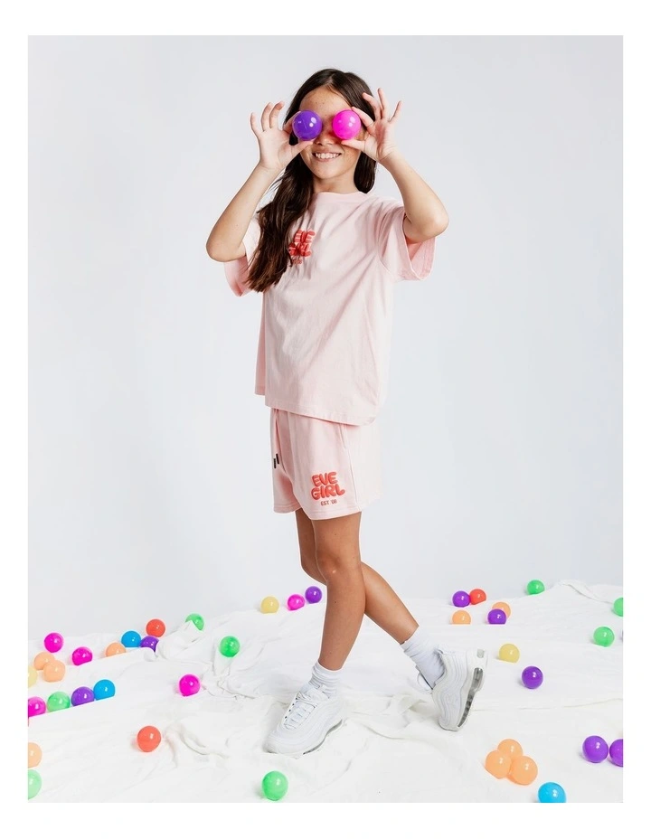 Sports Club Fleece Short (8-16 Years) in Pale Pink image 2