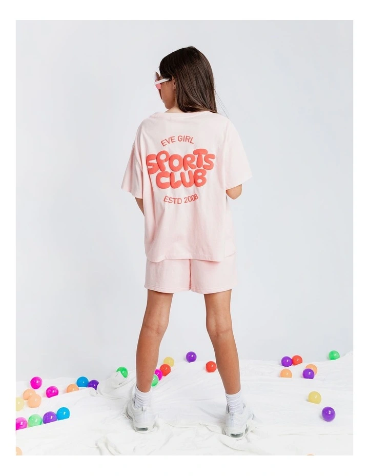 Sports Club Fleece Short (8-16 Years) in Pale Pink image 3