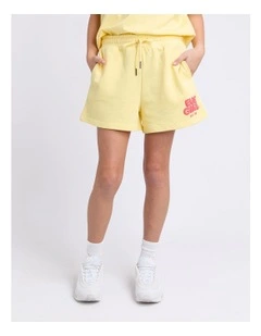 Sports Club Fleece Short (8-16 Years) in Lemon