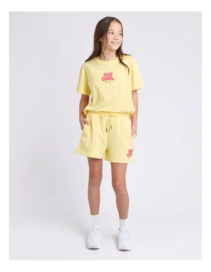 Sports Club Fleece Short (8-16 Years) in Lemon image 3
