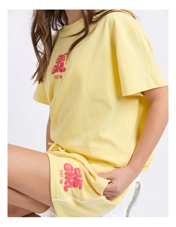 Sports Club Fleece Short (8-16 Years) in Lemon image 4