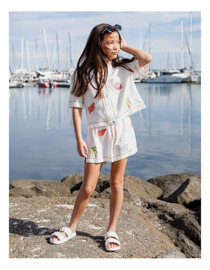 Sunrays Short (8 - 16 Years) in Vintage White image 2