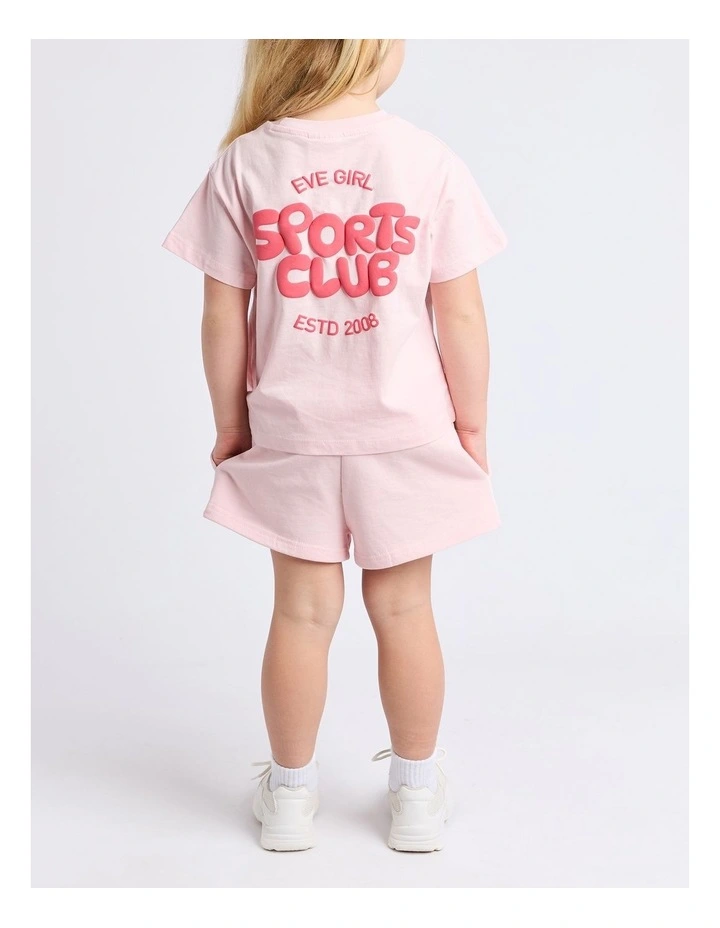 Sports Club Fleece Short (3 - 7 Years) in Pale Pink image 2