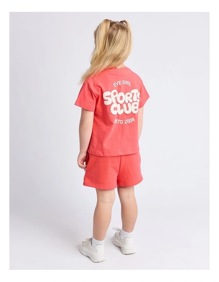 Sports Club Fleece Short (3 - 7 Years) in Red image 4