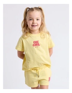 Sports Club Fleece Short (3 - 7 Years) in Lemon