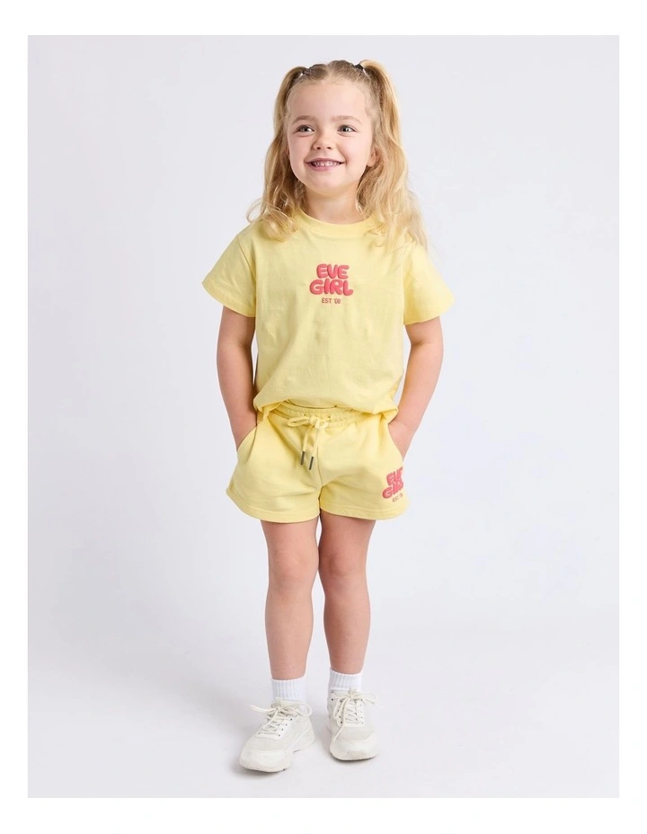 Sports Club Fleece Short (3 - 7 Years) in Lemon image 3
