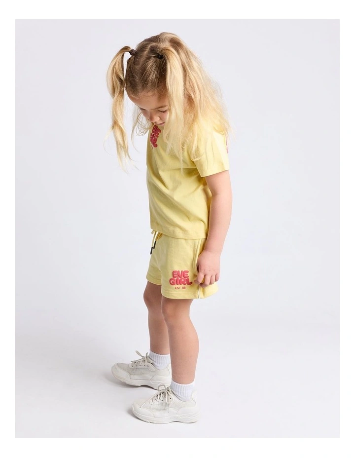 Sports Club Fleece Short (3 - 7 Years) in Lemon image 4