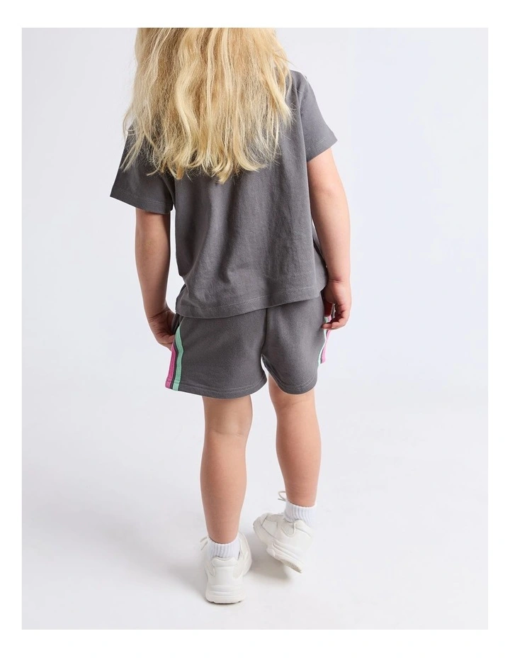 Retro Fleece Short (3 - 7 Years) in Charcoal image 2
