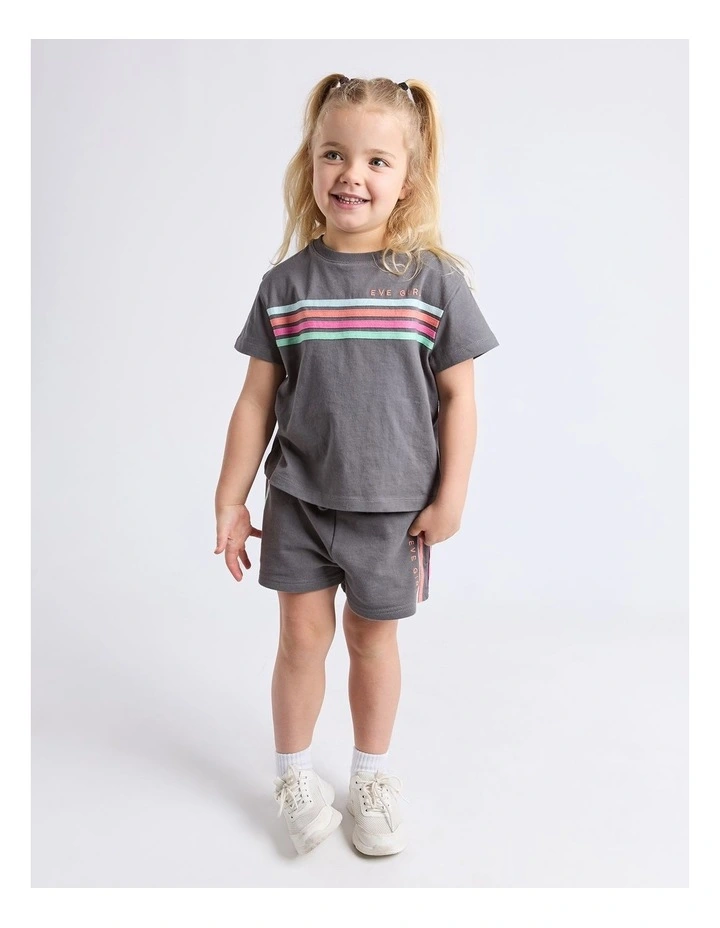 Retro Fleece Short (3 - 7 Years) in Charcoal image 3