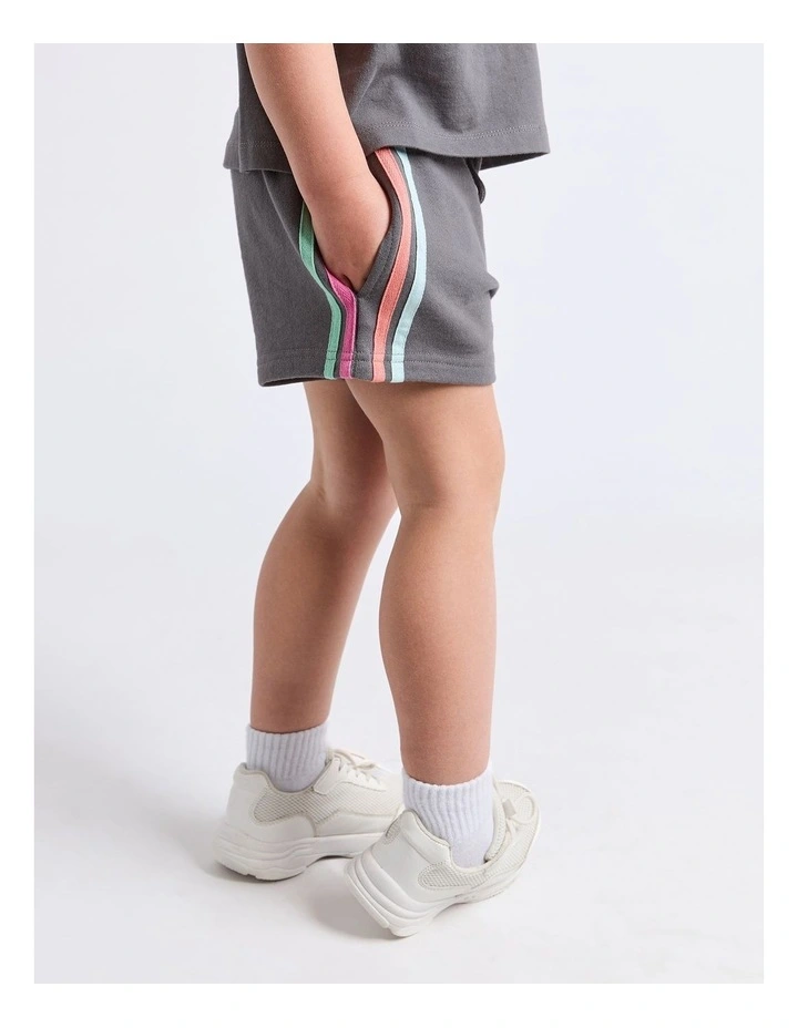 Retro Fleece Short (3 - 7 Years) in Charcoal image 4