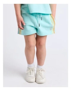 Retro Fleece Short (3 - 7 Years) in Light Blue