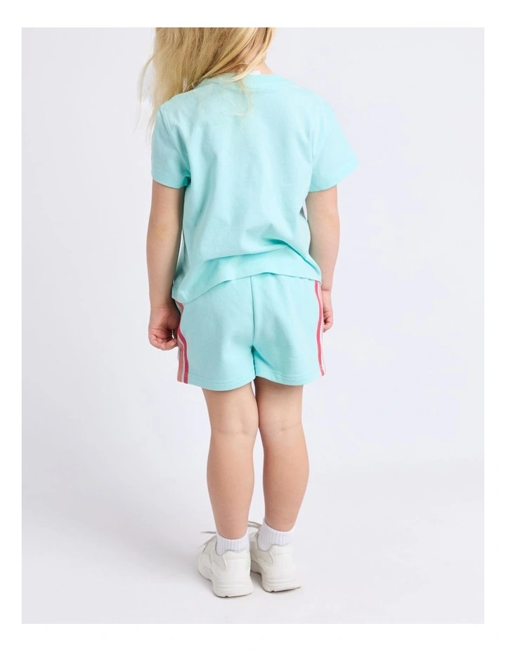 Retro Fleece Short (3 - 7 Years) in Light Blue image 2