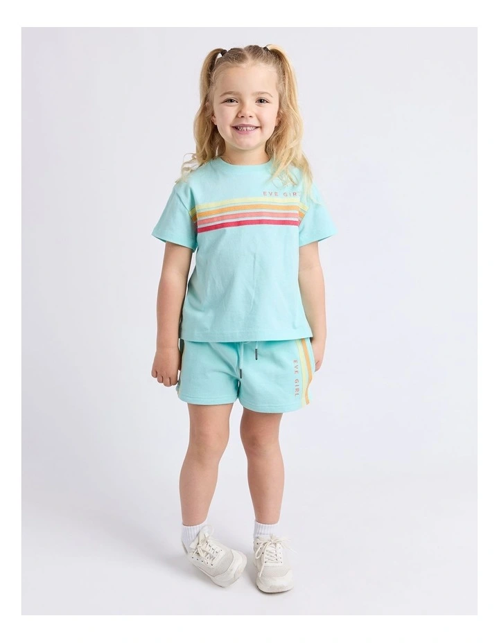 Retro Fleece Short (3 - 7 Years) in Light Blue image 3