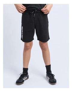 Podium Fleece Short (8-16 Years) in Black