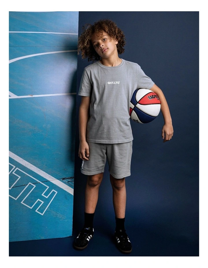Podium Fleece Short (8-16 Years) in Grey image 3