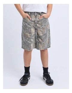 Tree Camo Jort (8-16Years) in Grey