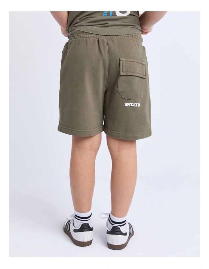 Podium Fleece Short (3-7 Years) in Green image 2