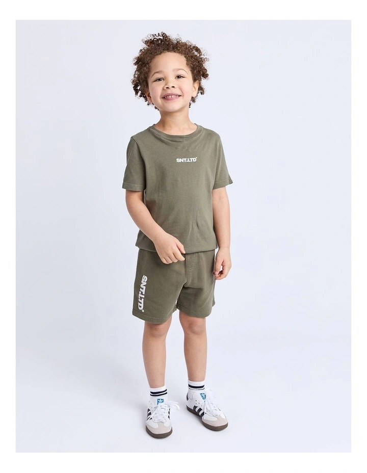 Podium Fleece Short (3-7 Years) in Green image 3