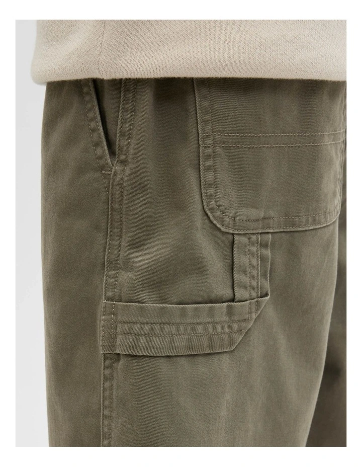 Jpsttony Carpenter Shorts in Dusty Olive image 6