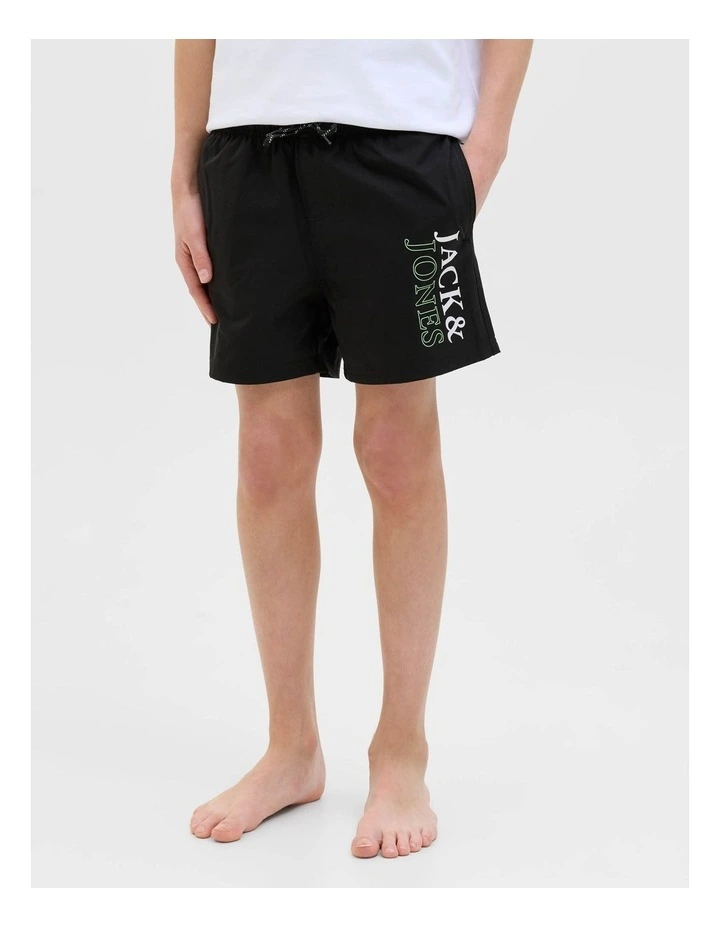 Jpstmaui Jjswim Double Logo Shorts in Black image 3