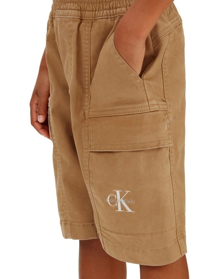 Essential Woven Cotton Shorts (8-16 Years) in Tigers Eye image 3