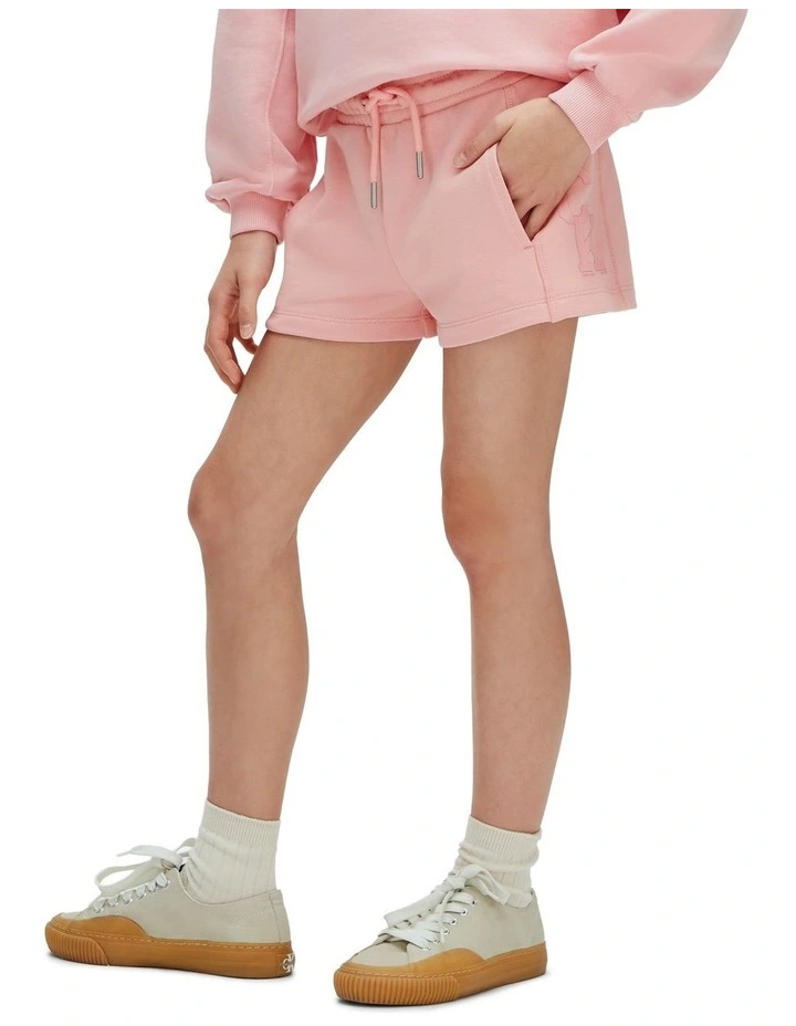 French Terry Mini Logo Jogger Shorts (8-16 Years) in Quartz Pink image 3
