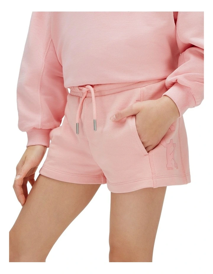 French Terry Mini Logo Jogger Shorts (8-16 Years) in Quartz Pink image 4