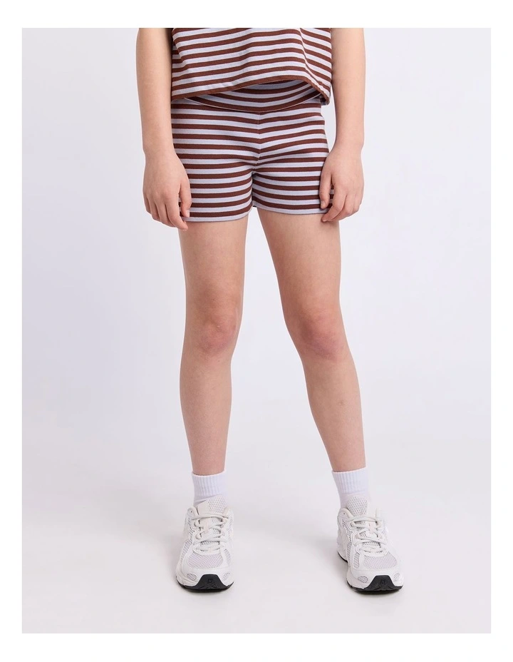 Paloma Stripe Short (8-16 Years) in Chocolate image 1