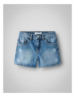 Mom Laser Denim Shorts