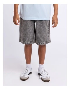 Overturn Jort - Washed Black (Size 8-16)