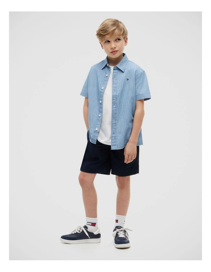 Boys Essential Relaxed Paper Touch Shorts (8-16 years) in Blue image 2