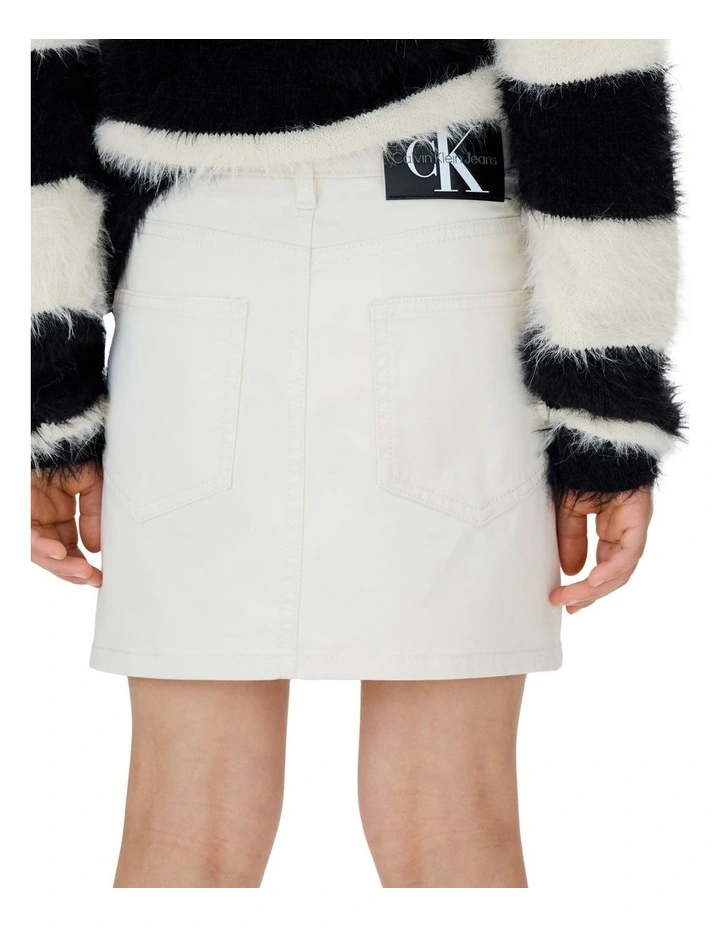 Sateen Five Pocket Skirt in Cream image 4