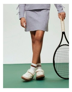 Tarin Knit Mini Skirt in Purple