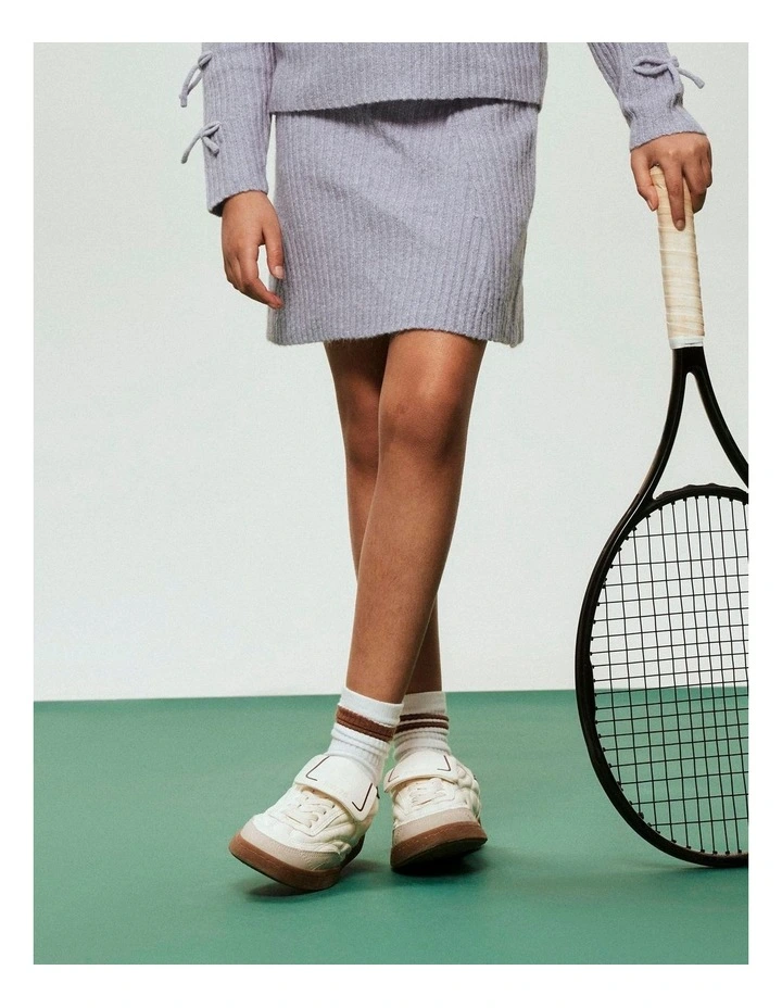 Tarin Knit Mini Skirt in Purple image 1