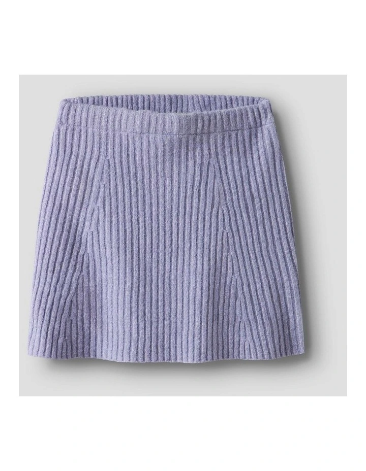 Tarin Knit Mini Skirt in Purple image 2