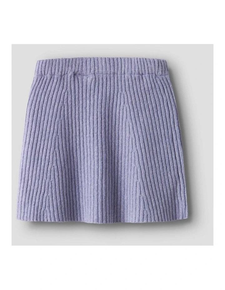 Tarin Knit Mini Skirt in Purple image 4