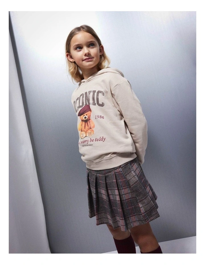 Rarpu Pleated Check Mini Skirt in Brown image 1