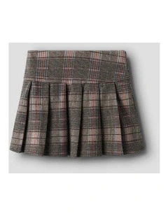 Rarpu Pleated Check Mini Skirt in Brown