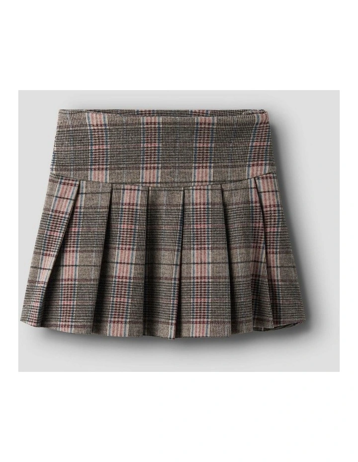 Rarpu Pleated Check Mini Skirt in Brown image 2