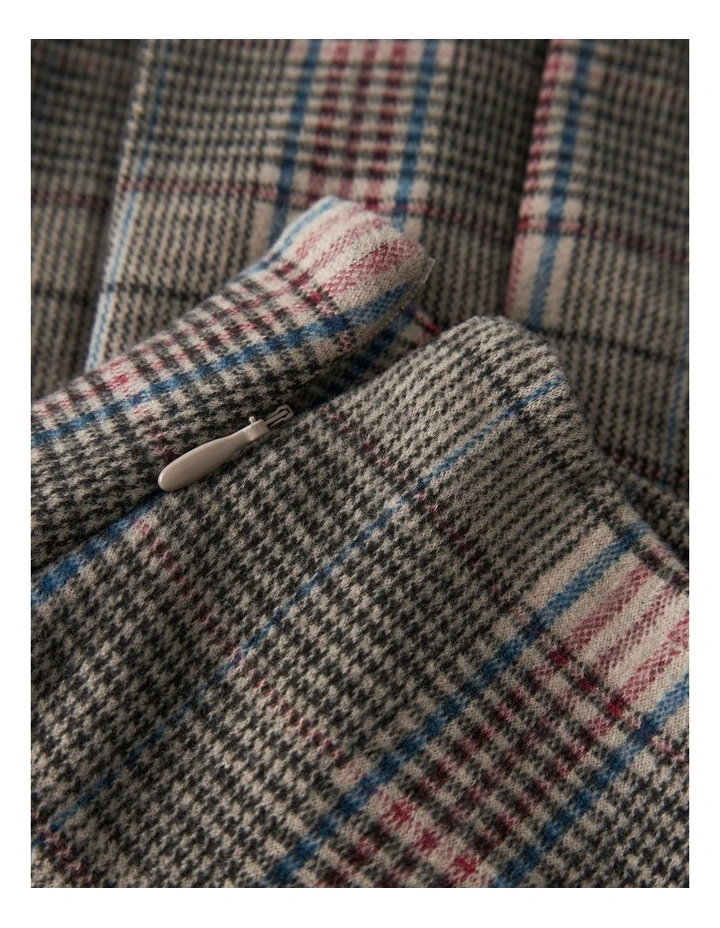 Rarpu Pleated Check Mini Skirt in Brown image 3