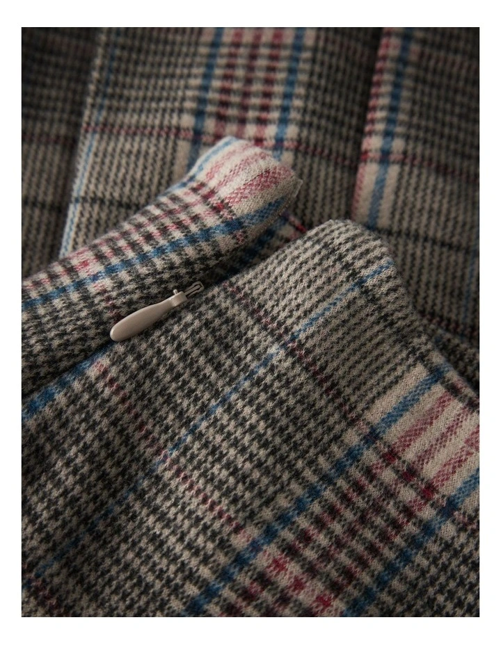 Rarpu Pleated Check Mini Skirt in Brown image 5