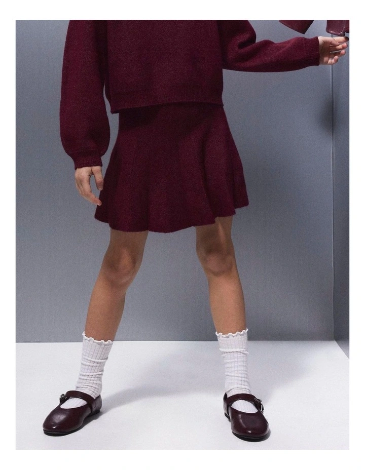 Sonia Knit Skirt in Burgundy image 2