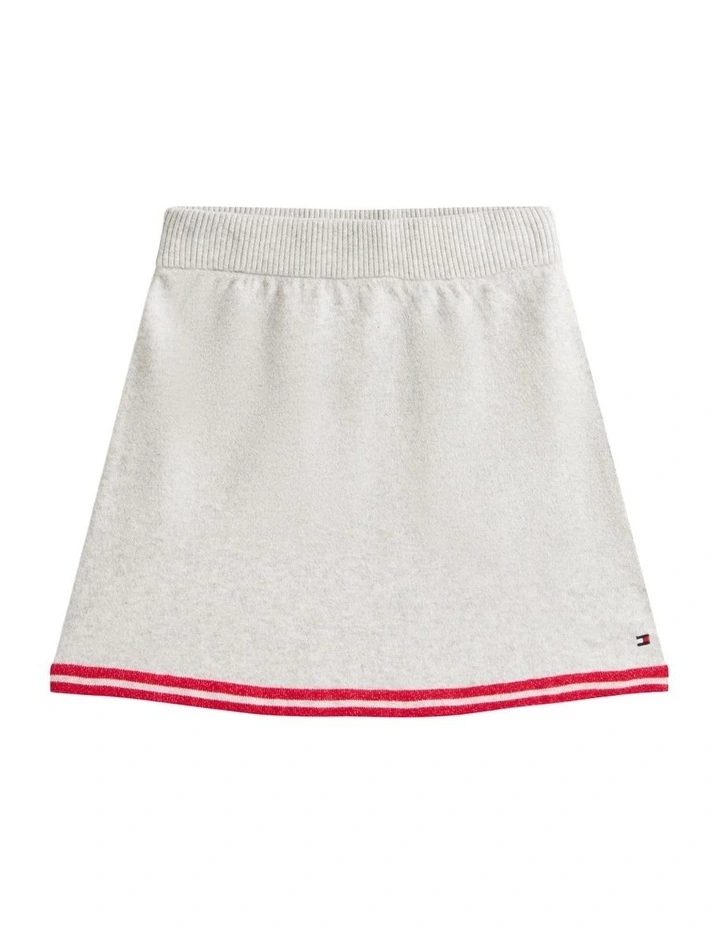Varsity Rib-Knit Mini Skirt (8-16 Years) in Grey image 5